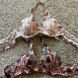 Pink padded and underwire halter neck (adjustable) bralettes